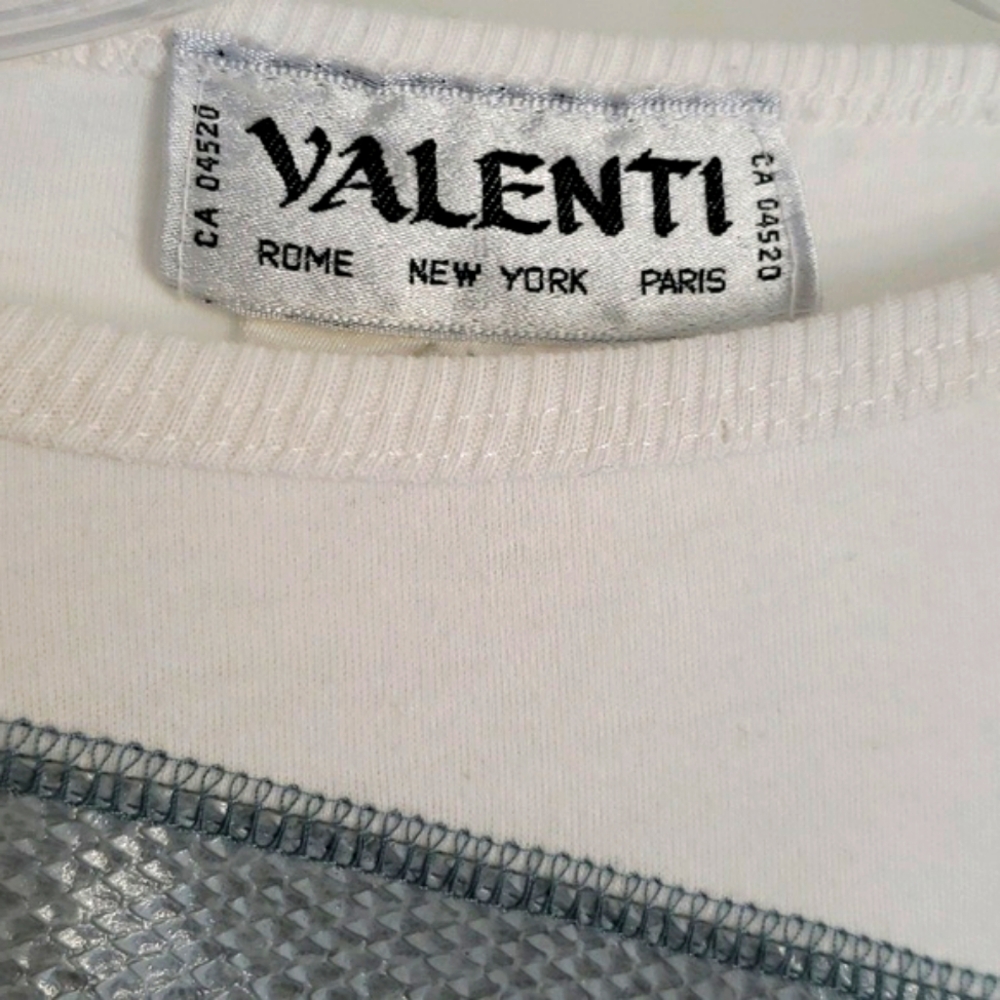 Valenti Vintage snakeskin striped mesh vintage sport aerobics tennis top - Picture 2 of 9